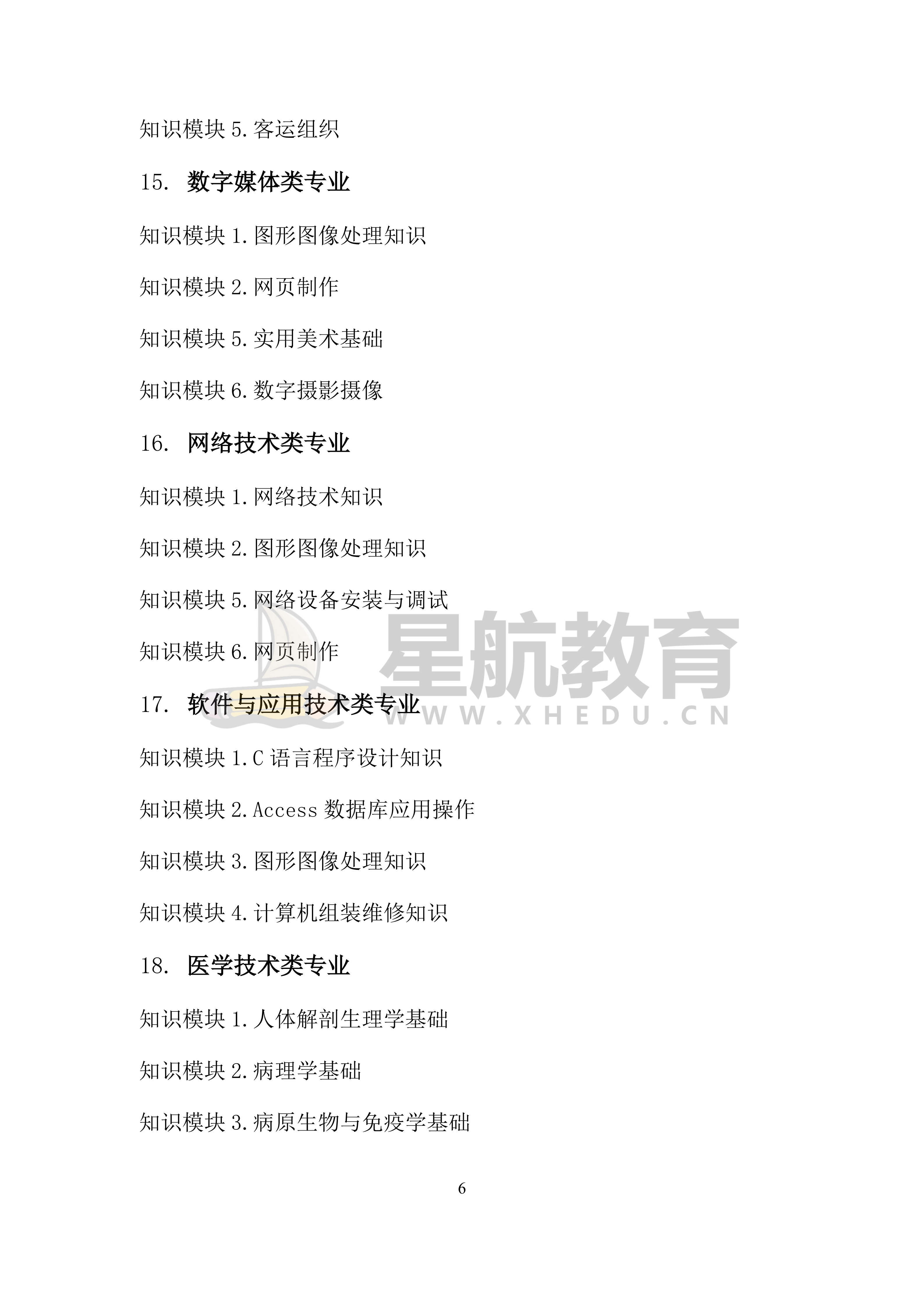 2026 年山东省春季高考统一考试招生专业类别考试