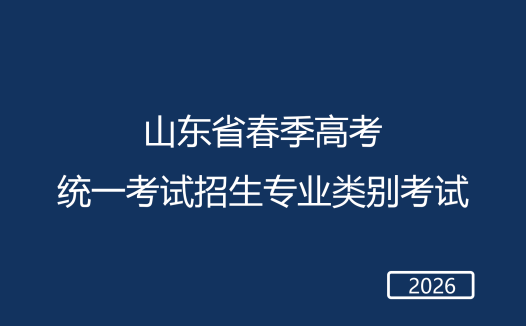 2026 年山东省春季高考统一考试招生专业类别考试
