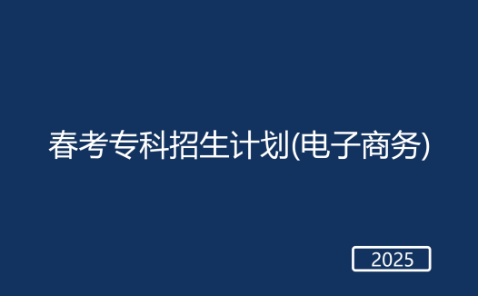 春考电子商务专科招生计划
